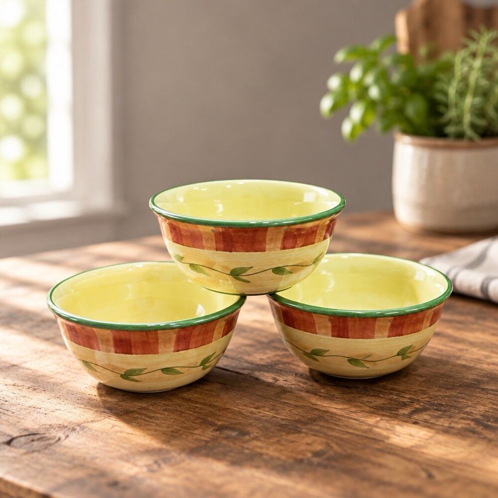 Pfaltzgraff Napoli Hand Painted Soup/Cereal Bowls Set Of 3 (Discontinued)